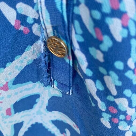 Lilly Pulitzer Elsa Silk Top Indigo Good Reef Size XL - Picture 11 of 11